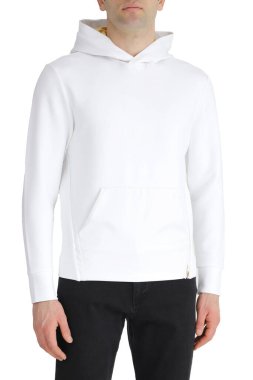 men's white hoodiesmockup. Design template.mockup copy space 