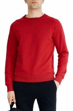 red color men's t-shirts. Design template.