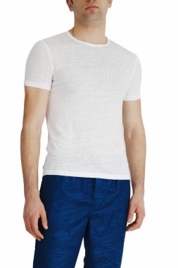 men's white t-shirts mockup. Design template.mockup copy space