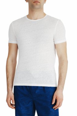 men's white t-shirts mockup. Design template.mockup copy space