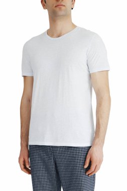 men's white t-shirts mockup. Design template.mockup copy space