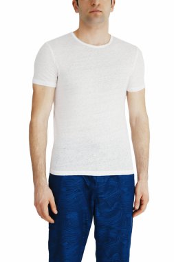 men's white t-shirts mockup. Design template.mockup copy space