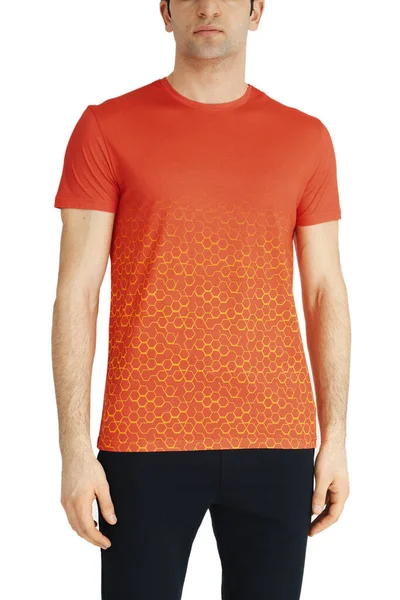 Orange Color Men Shirts Design Template Copy Space — Zdjęcie stockowe