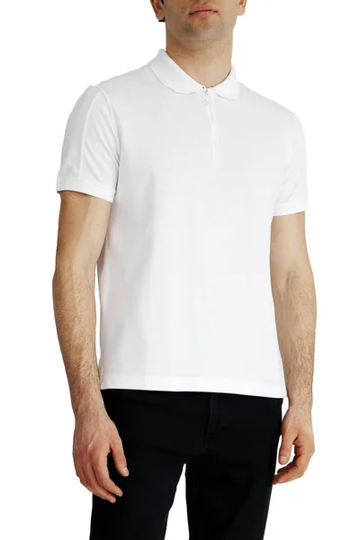 Men White Shirts Mockup Design Template Mockup Copy Space — Foto de Stock