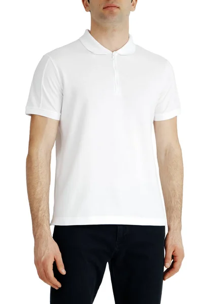 Men White Shirts Mockup Design Template Mockup Copy Space — 图库照片