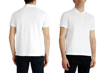 T-shirt on two sides on a white isolated background, copy space