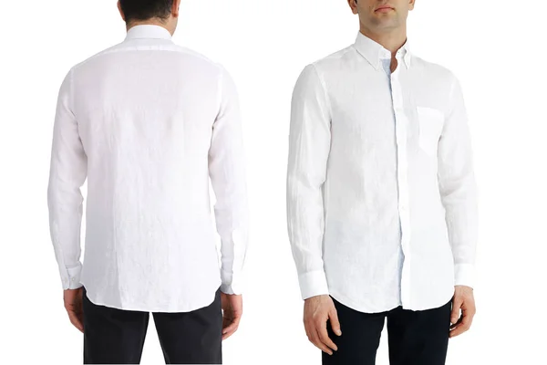 Both Sides Classic Shirt Long Sleeves Pockets Chest Half Turn —  Fotos de Stock