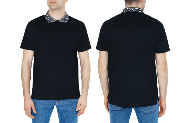 Två Sidor Svarta Shirts Med Kopieringsutrymme — Stockfoto