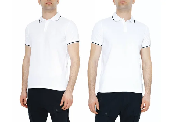 Dos Lados Las Camisetas Blancas Con Espacio Copia Sobre Fondo —  Fotos de Stock