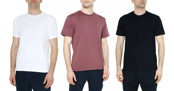 남자들의 티셔츠 흉내내기 Design Template Mockup — 스톡 사진