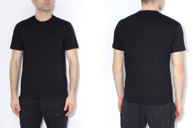 Erkekler için iki tişört maketi. Tasarım şablonu. Model