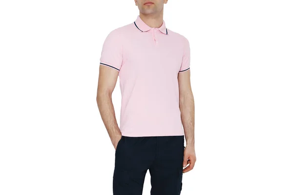 Ανδρικά Ροζ Shirts Mockup Πρότυπο Σχεδίασης Μακέτα — Φωτογραφία Αρχείου