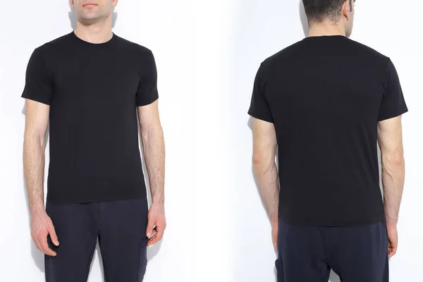 男性用2面Tシャツのモックアップ デザインテンプレート Mokup — ストック写真