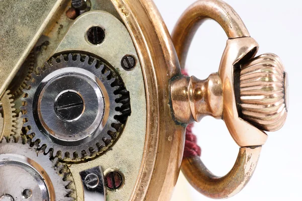 Meccanismo di un vecchio orologio da tasca — Foto Stock
