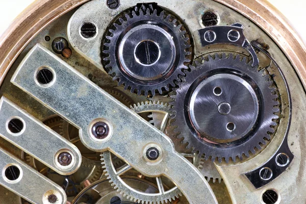 Механізм старого кишенькового годинника — стокове фото