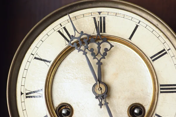 Old clock hanging in close-up, zoom — Stock Photo, Image