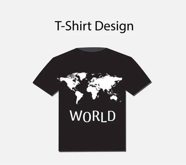 Shirt Παγκόσμιο Χάρτη Θέμα Διανυσματική Απεικόνιση — Διανυσματικό Αρχείο