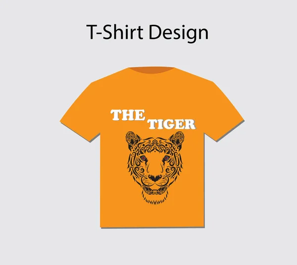 Σχεδιασμός Shirt Απεικόνιση Φορέα Θέμα Tiger — Διανυσματικό Αρχείο