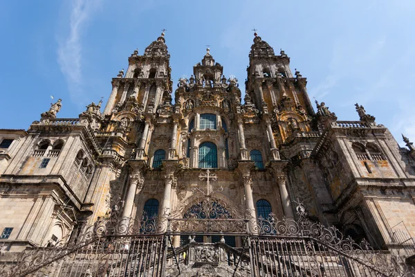 Fachada barroca de la catedral de Santiago de Compostela — Foto de Stock