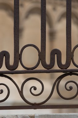 sahte bariyer le Gotik katedral içinde closeup görünümü