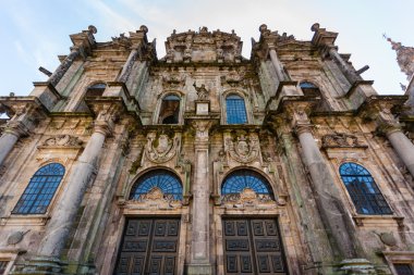 Santiago de compostela katedral Kuzey kapısı giriş closeup vie