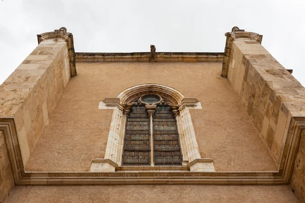 Elegant stained glass window in the building  attached  to San I — Stock Photo, Image