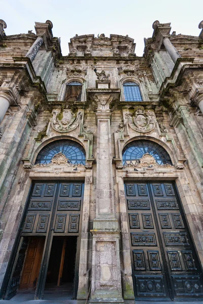 Norte porta dupla entrada para o Santiago de Compostela Cathedr — Fotografia de Stock