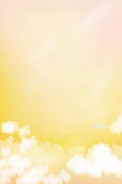 Cielo Amarillo Rosa Fondo Pastel Paisaje Vertical Dramático Del Crepúsculo — Vector de stock