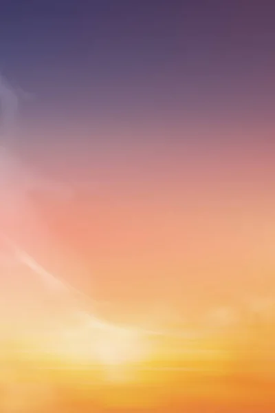 日の出紫 オレンジ ピンクの空の雲 垂直劇的な夕暮れの風景夕方の日没 ベクトル水平線の夕暮れ4シーズンの背景の日の出や太陽の空のバナー — ストックベクタ