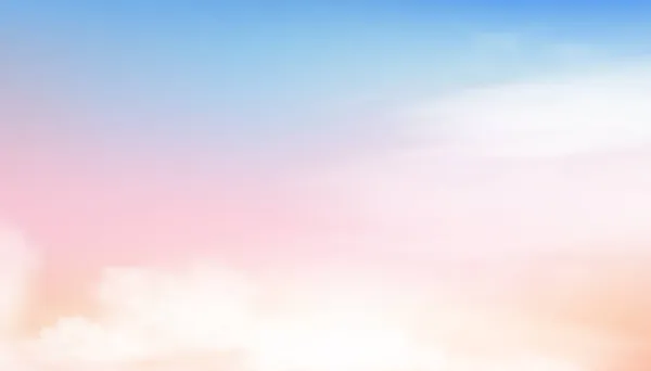 早上涂成蓝色 粉色和橙色的粉红天空 幻想着五彩斑斓的晚霞天空 为春天 冬季假日的四个季节勾勒出甜蜜的背景 — 图库矢量图片