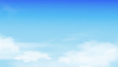Altostratus bulutlu mavi gökyüzü, sirrus bulutlu Vektör Karikatür gökyüzü güneşli bahar ve yaz sabahlarında tüm mevsimsel ufuk afişlerini kavrayın.
