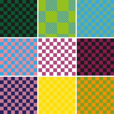 Kusursuz desenli Tartan deseni, İskoç deseni siyah, yeşil, mavi, pembe, mor, sarı, turuncu, kafes, geleneksel İskoç çoklu geçmişi. Vektör illüstrasyonu Kusursuz Klasik 