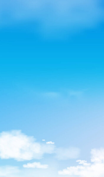 Голубое небо на фоне альтостратовых облаков, векторное небо на фоне цирковых облаков, все это вертикальное знамя в солнечный день весной и летом по утрам.