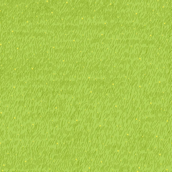 Галявина Безшовна Влітку Векторна Мультиплікаційна Текстура Зеленого Поля Милий Квітковий — стоковий вектор
