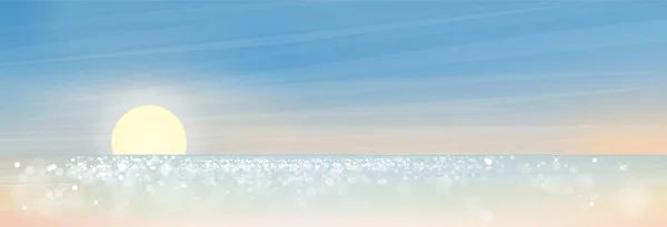 Драматический Утренний Горизонт Весной Летом Желтым Светло Голубым Фоном Векторная — стоковый вектор