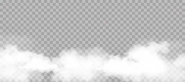 Chlupatý Bílý Mrak Obloha Izolované Průhledném Pozadí Pro Pozadí Šablony — Stockový vektor