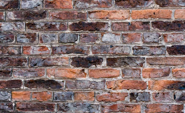Brick Wall Orange Brown Grunge Brick Background Horizontal Backkdrop Abstrakt — Stock fotografie