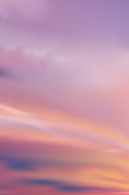 Sabah Portakal, Sarı, Mor, Pembe gökyüzü, Akşamları Günbatımı ile dikey dramatik alacakaranlık manzarası, Pastel 'de dört mevsim boyunca Vector Dusk Sky' ın güzel güneş ışığı pankartı