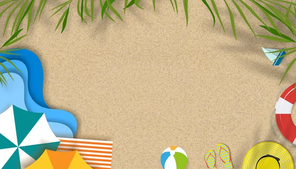 Fondo Verano Con Tema Vacaciones Playa Con Espacio Copia Playa — Archivo Imágenes Vectoriales