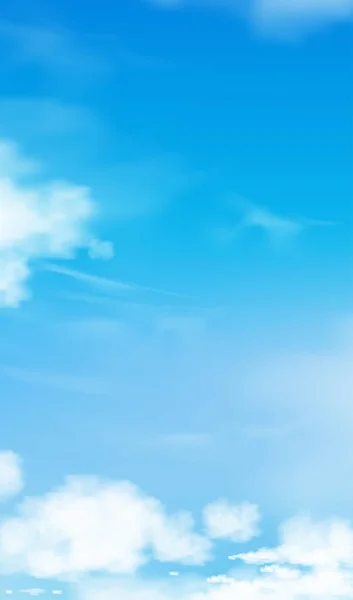 Μπλε Ουρανός Φόντο Σύννεφα Altostratus Vector Cartoon Ουρανό Σύννεφα Cirrus — Διανυσματικό Αρχείο
