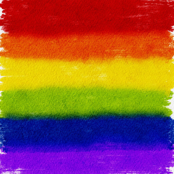 Lgbt Pride Watercolour Rainbow Flag White Paper Background Stock Picture