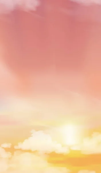 Рассвет Утром Оранжевым Желтым Розовым Небом Вертикальный Драматический Сумерки Пейзаж — стоковый вектор
