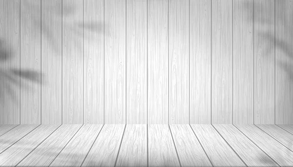 Деревянная Текстура Стены Room Студия Фон Баннер Пальмовым Листом Тени — стоковый вектор