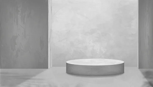 Studio Room Grey Τσιμεντένιο Τοίχο Βάθρο Mockup Γκρι Τσιμεντένιο Πάτωμα — Διανυσματικό Αρχείο