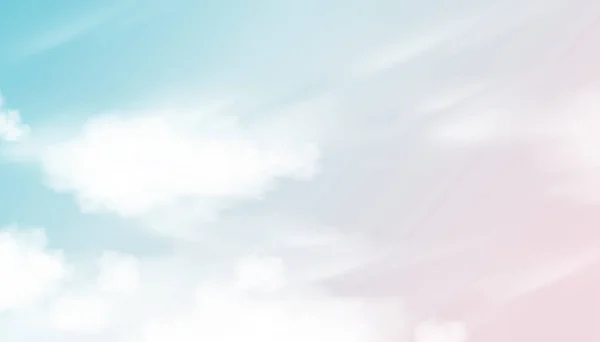 Morning Sky Blue Pink Pastel Fluffy Clouds Vector Beautiful Nature — Stockový vektor