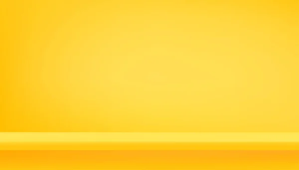 Желтом Фоне Пустая Комната Студии Румянцем Желтая Галерея Комната Копировальным — стоковый вектор