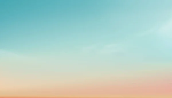 Pastel Sky Berwarna Biru Jingga Persik Warna Hijau Muda Latar - Stok Vektor