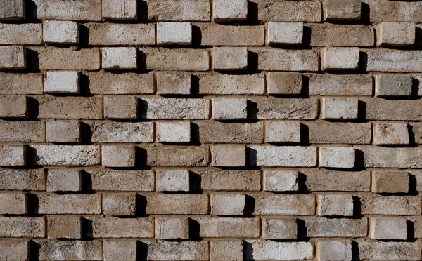 Brick Wall Light Shadow Brown Grunge Stones Background Horizontal Backkdrop — Stock fotografie
