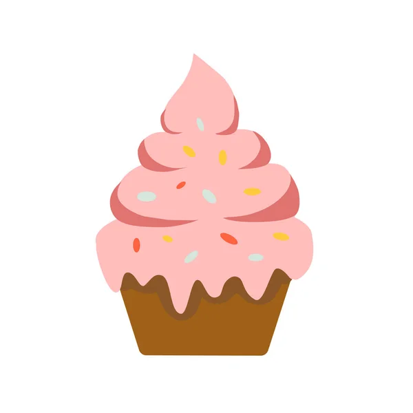 クリームとベリーの甘いカップケーキ — ストックベクタ