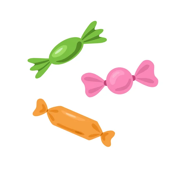 Illustration Bonbons Isolés Sur Fond Blanc — Image vectorielle